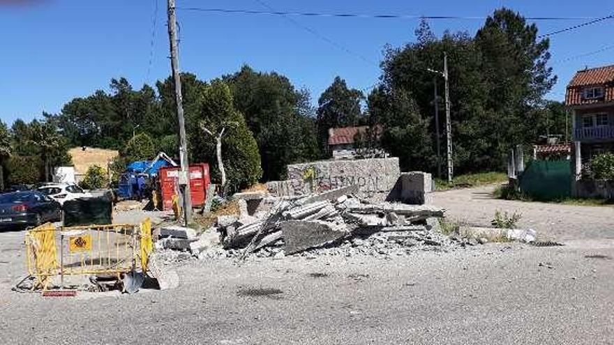 Estado en el que se encuentran los trabajos en la glorieta. // D.P.