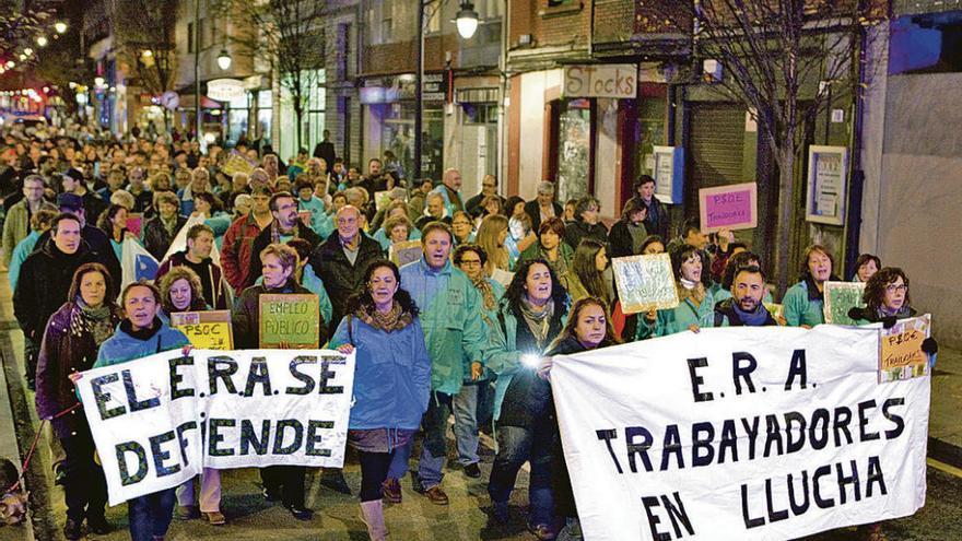 Manifestación de trabajadores del ERA.