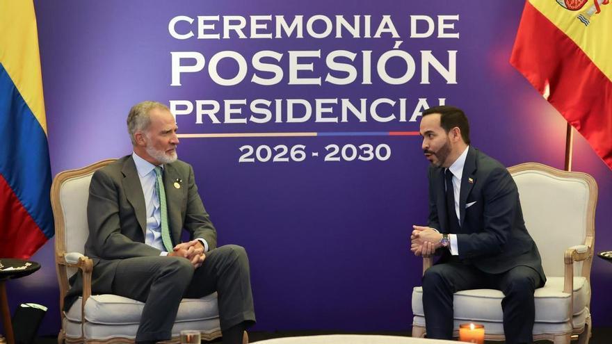 El Rey se reúne con el nuevo presidente de Colombia, aliado de Abascal, y Albares le tiende la mano