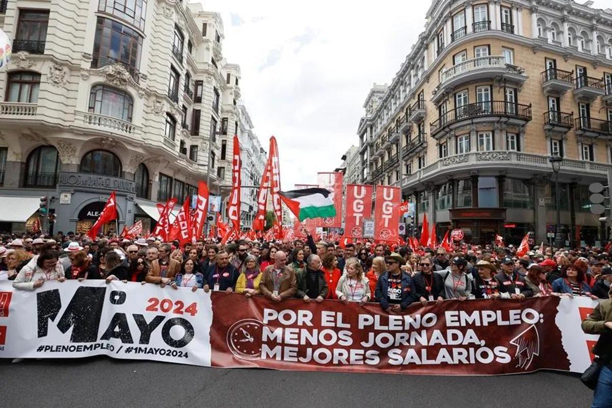 Manifestaciones del 1 de Mayo del pasado 2024 en Madrid