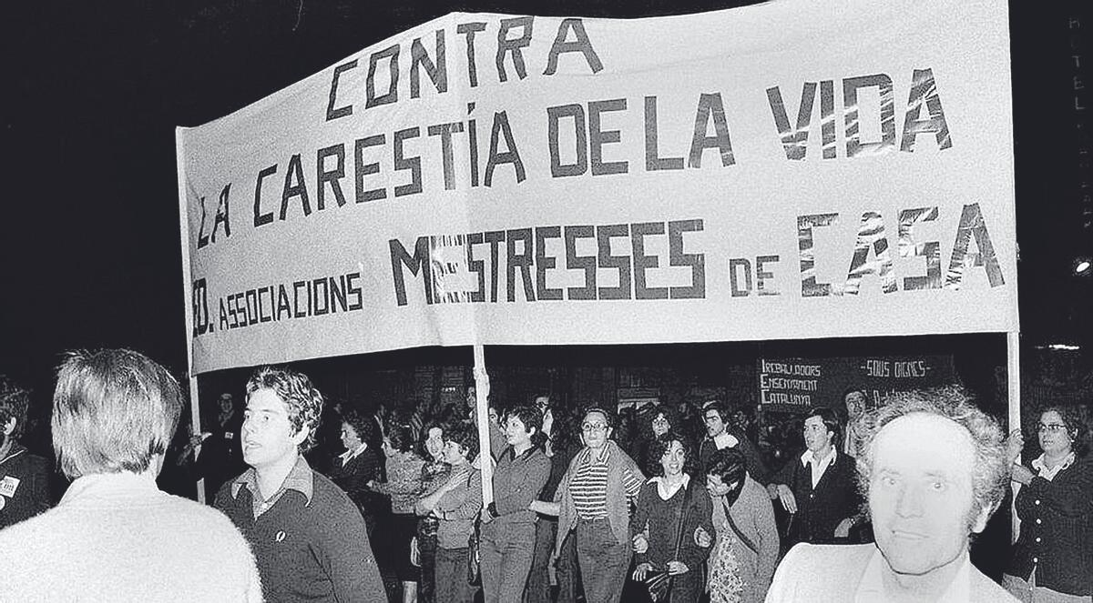 Manifestación contra la carestía de la vida en Barcelona. Año 1977