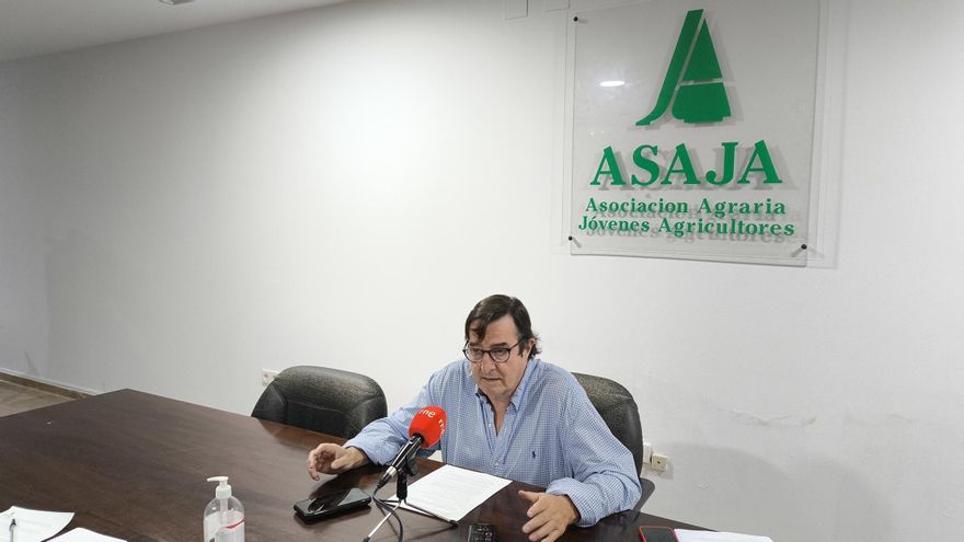 El presidente de Asaja Extremadura, Ángel García Blanco, este viernes.