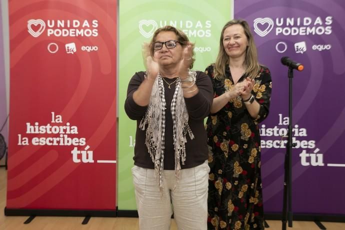 28.04.19. Las Palmas de Gran Canaria.Las diputadas electas de Unidas Podemos, Victoria Rosell y Meri Pita, comparecen ante la prensa tras los resultados obtenidos. Sede de Unidas Podemos en Las Palmas de Gran Canaria.  Foto Quique Curbelo  | 28/04/2019 | Fotógrafo: Quique Curbelo