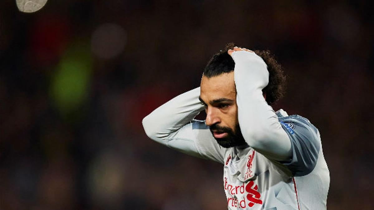 Salah estrelló en el palo la más clara del Liverpool