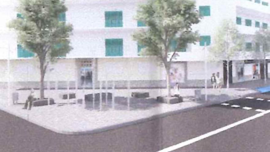 Imagen virtual de una de las esquinas de la plaza Enrique Fajarnés.