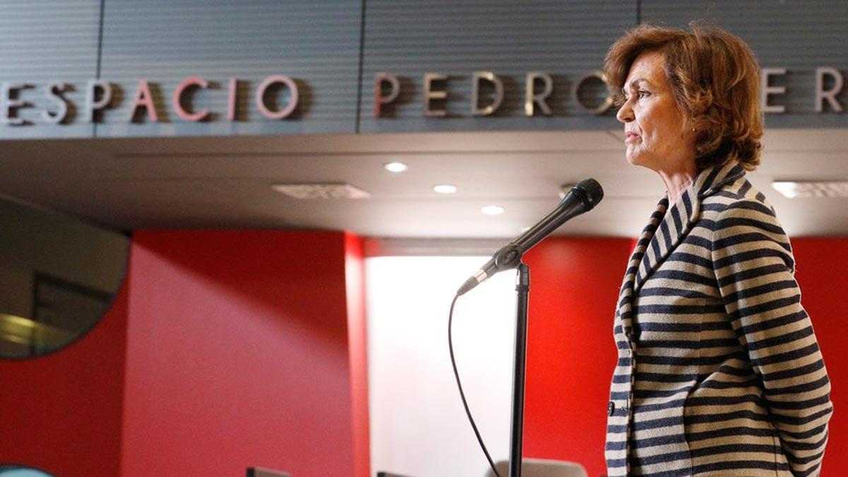 La vicepresidenta primera del Gobierno, Carmen Calvo