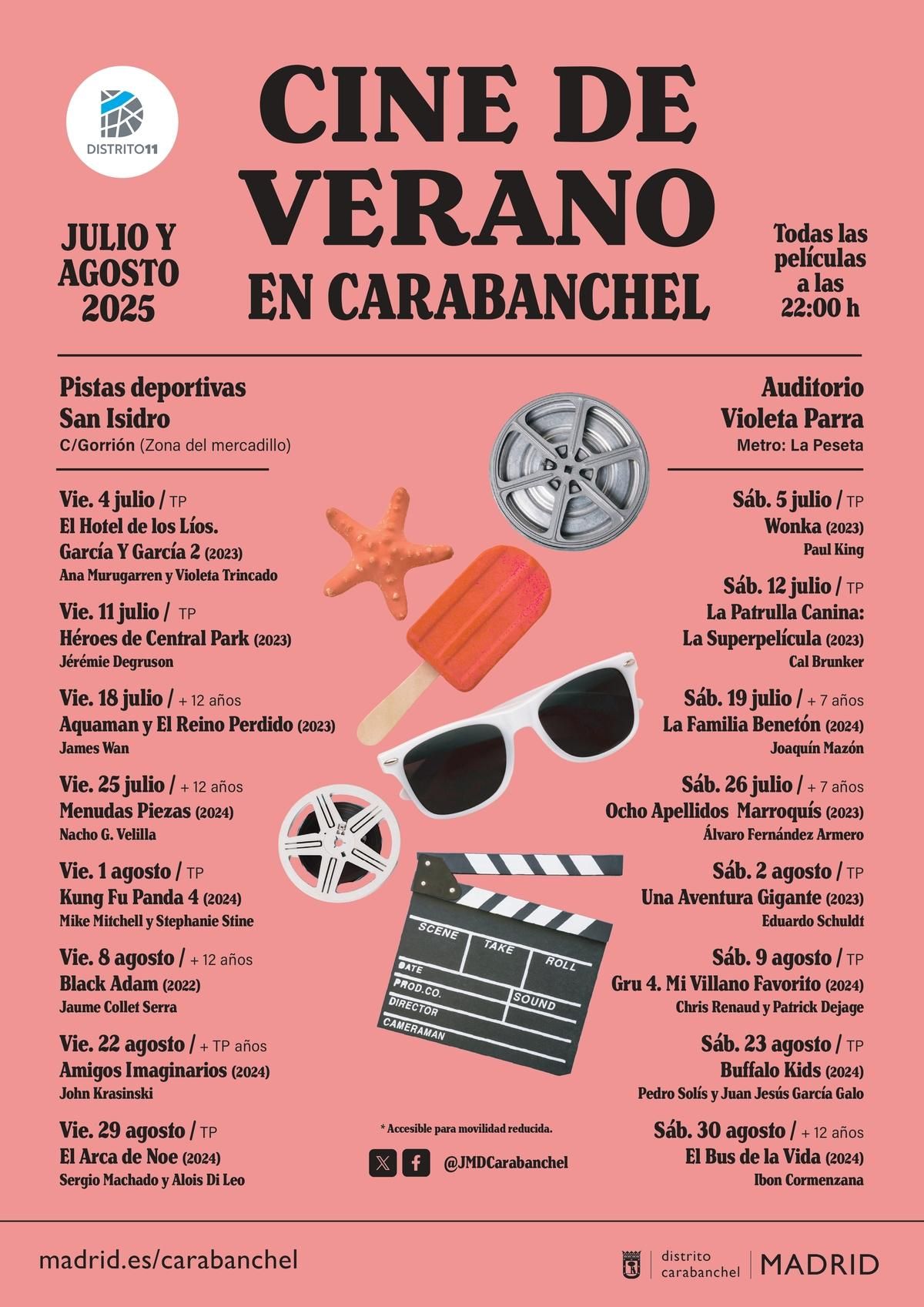 Cartel de Cine de Verano de Carabanchel 2025