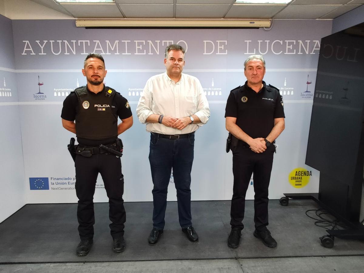 David Navas, Ángel Novillo y José Pino, durante la rueda de prensa sobre las cámaras de videovigilancia del tráfico.
