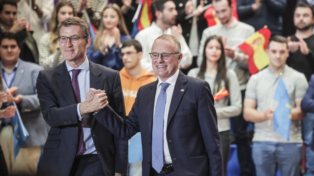 En imágenes: Feijóo presenta a Diego Canga como candidato del PP al Principado