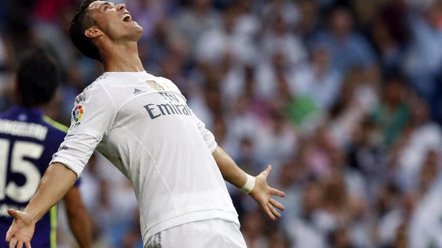 Cristiano Ronaldo en un partido con el Real Madrid.