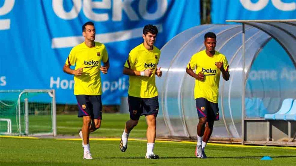 Busquets, Aleñà y Ansu Fati han vuelto a los entrenamientos