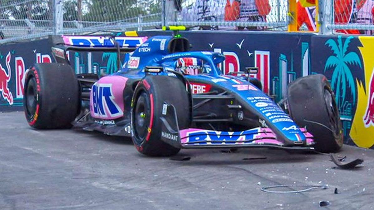 El accidente de Ocon en los Libres 3 de Miami