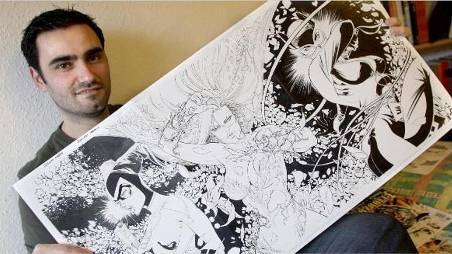 Guillem March posa con sus "Sirenas de Gotham".