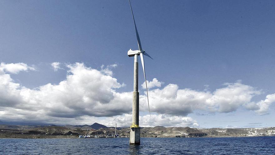 Plataforma marina de Pocan, similar a las que proyecta Greenalia, en la costa de Telde.