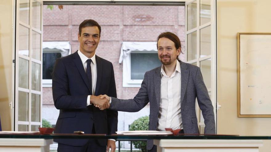 Sánchez e Iglesias firmaron el pacto de los PGE.