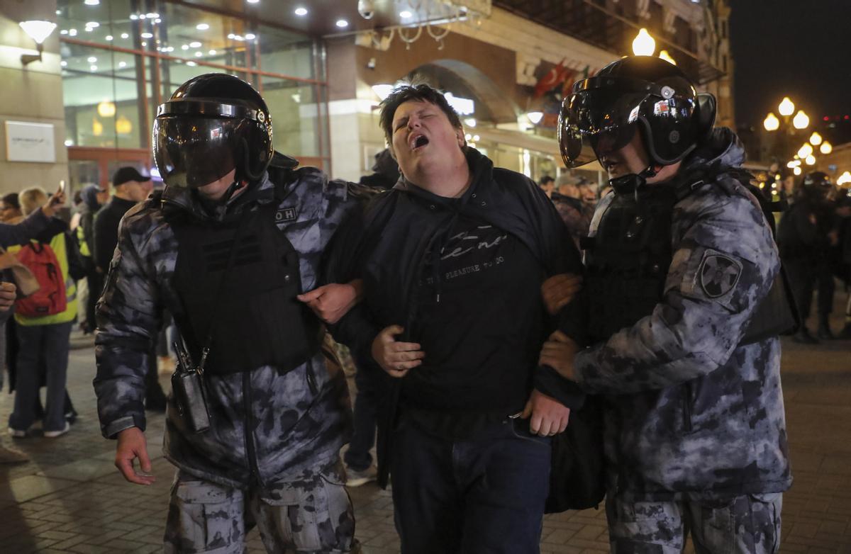 Protestas en Moscú contra la movilización para la guerra de Ucrania decretada por Putin