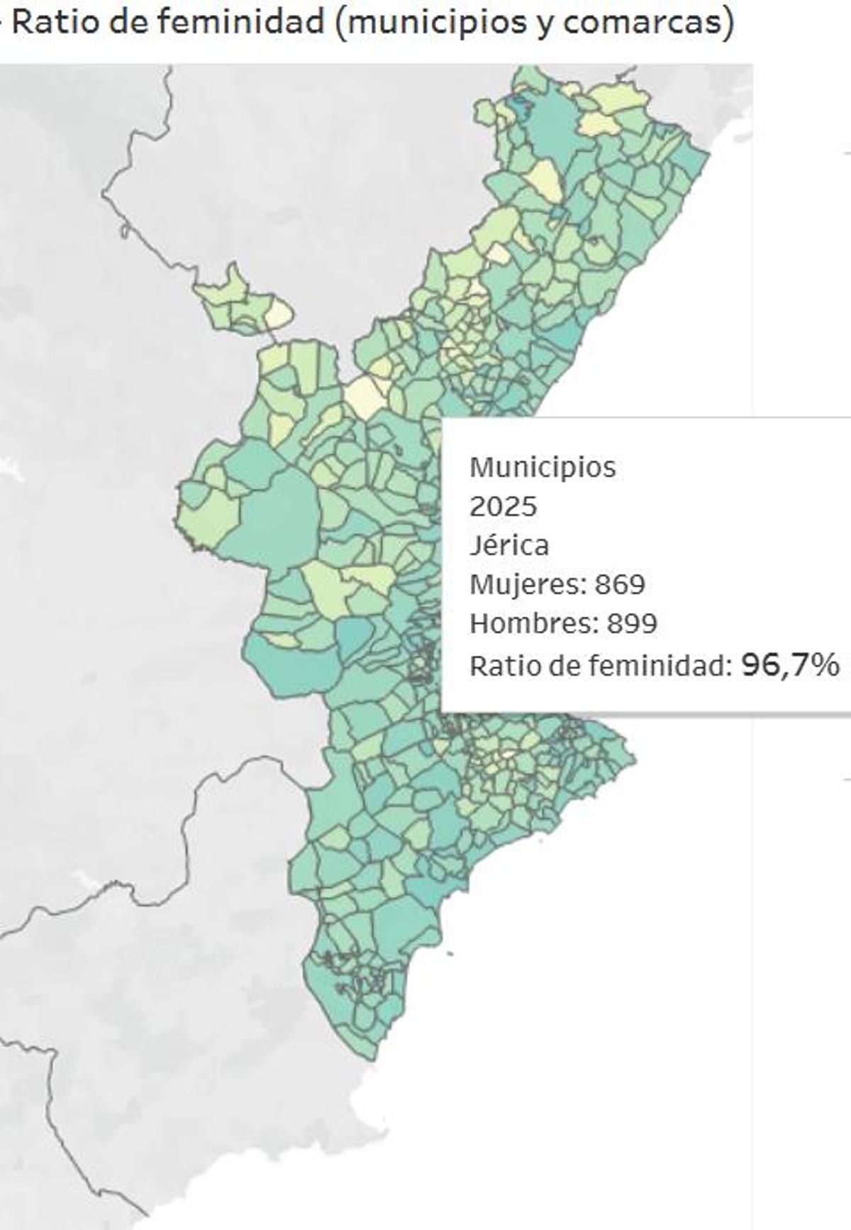 Mapa con buscador por municipios en la web del Instituto Valenciano de Estadística.