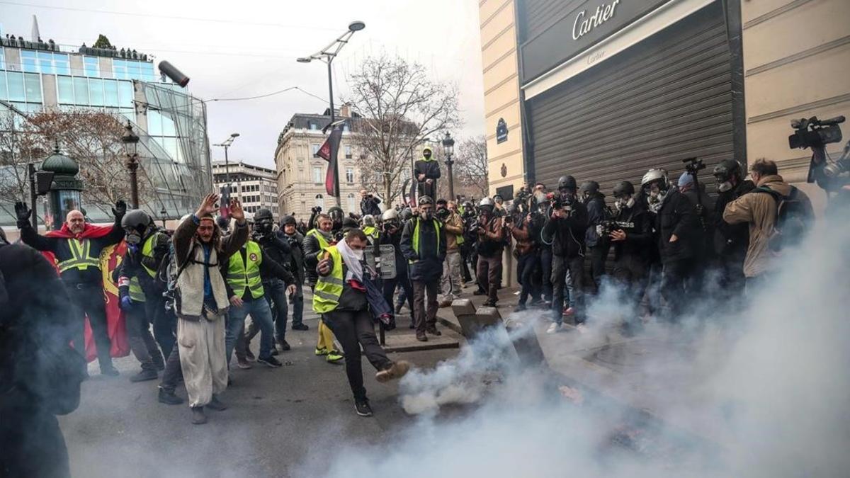 Disturbios en París durante la protesta de los 'chalecos amarillos'