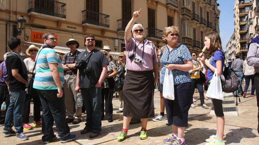 Un grupo de turistas estadounidenses en Málaga.