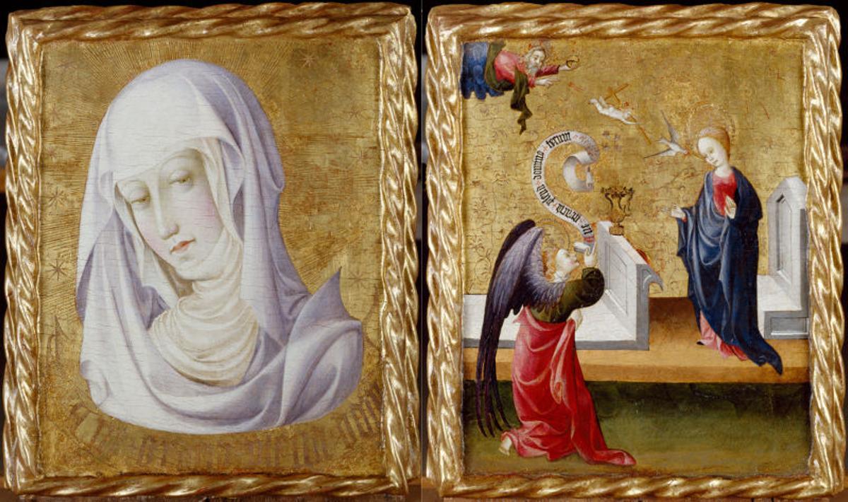 La tabla del Museo de Bellas Artes de València con la Anunciación en el reverso.