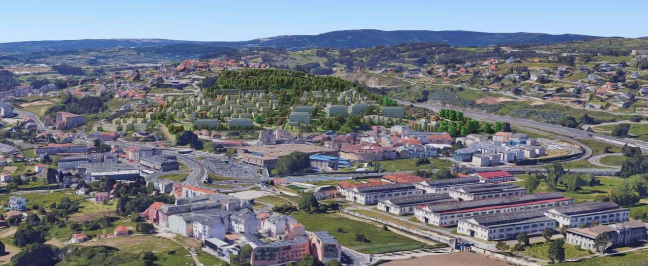 Recreación de la urbanización de Monte Alfeirán