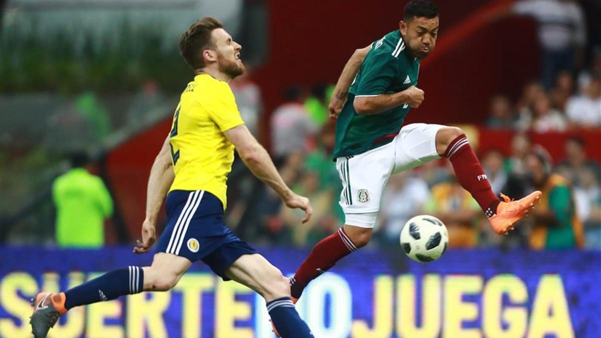 Imagen del duelo entre México y Escocia