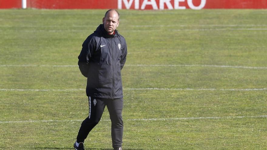 José Alberto, en el entrenamiento en Mareo.