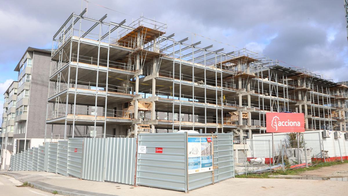 Obras en el barrio de Xuxán, en A Coruña.
