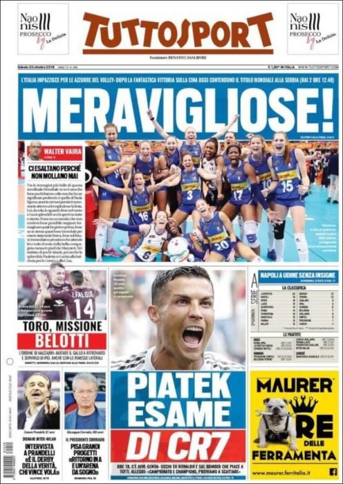 Portadas deportivas del 20-10-2018