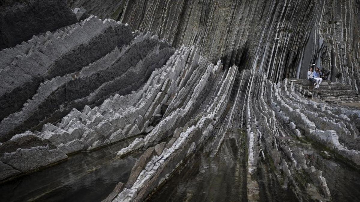 Vista del Flysch de la playa de la localidad guipuzcoana de Zumaia.