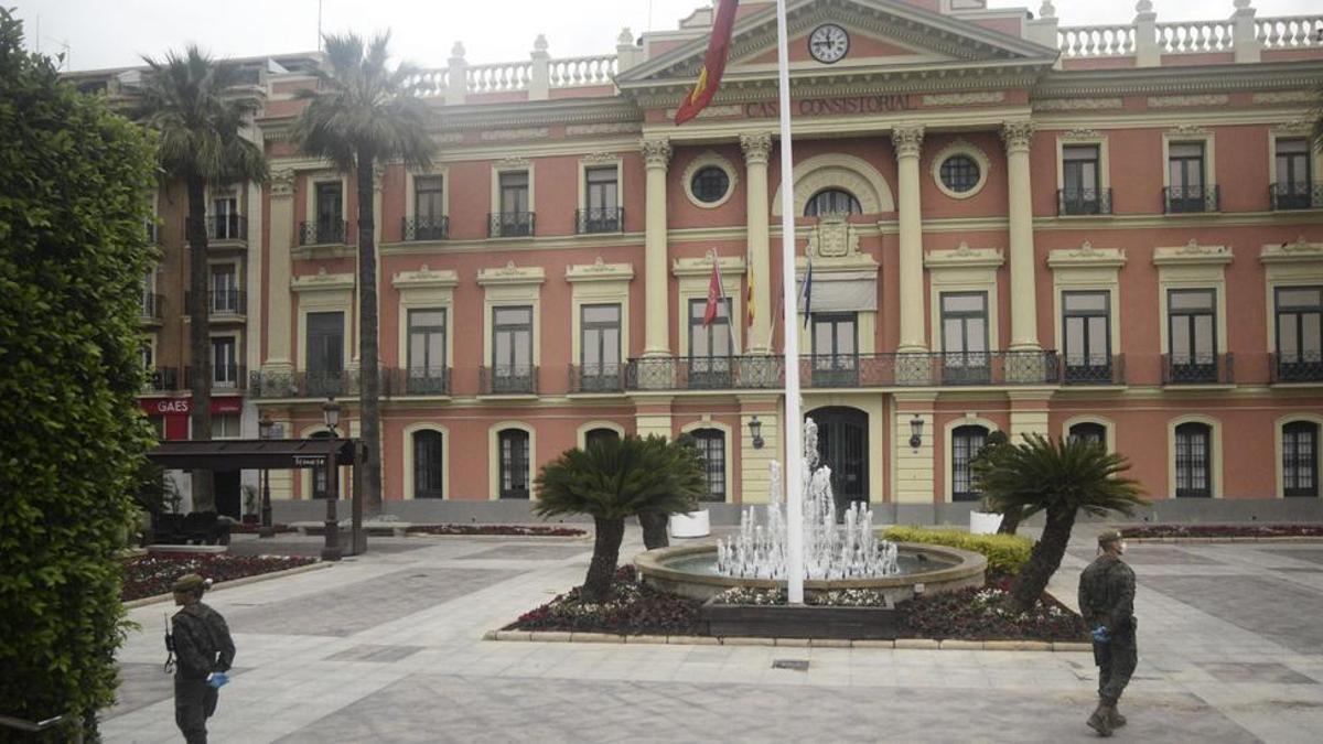Fachada del Ayuntamiento de Murcia.