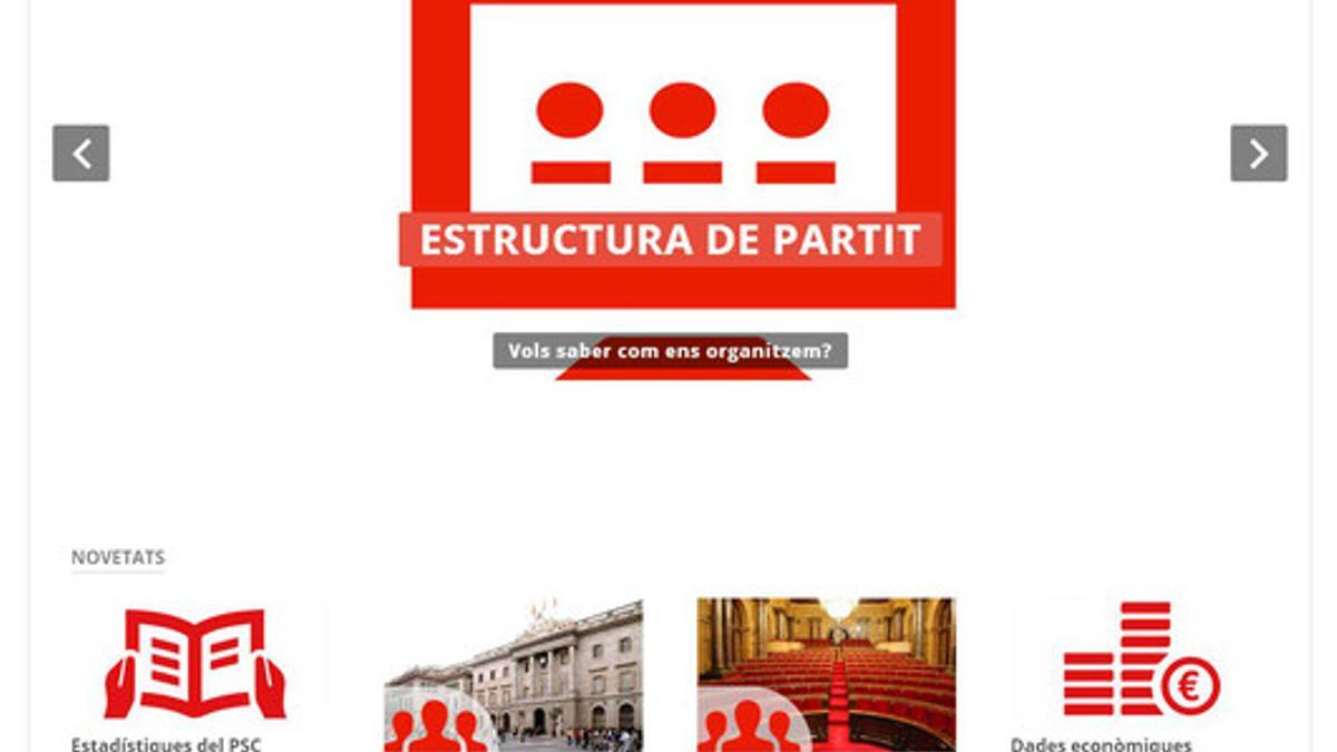 La web de transparencia del PSC de Barcelona.