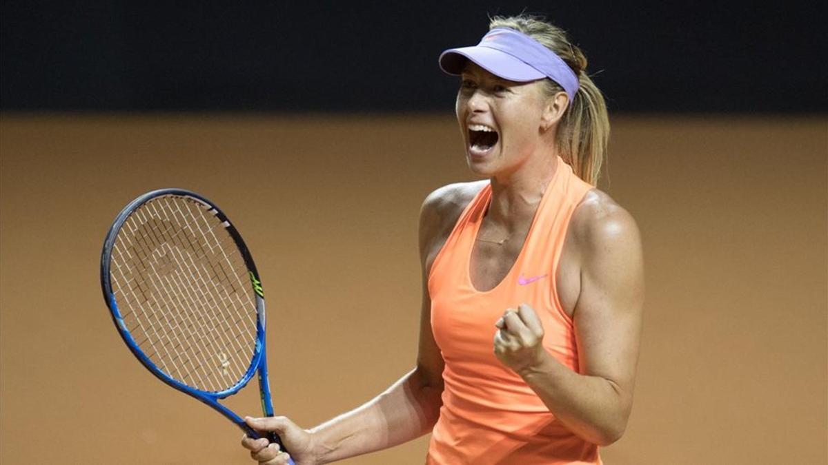 Maria Sharapova celebró su acceso a los cuartos de final en Stuttgart