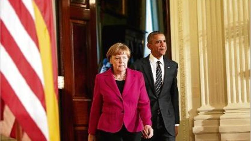 Merkel i Obama es van reunir a la Casa Blanca per parlar de la crisi ucraïnesa.