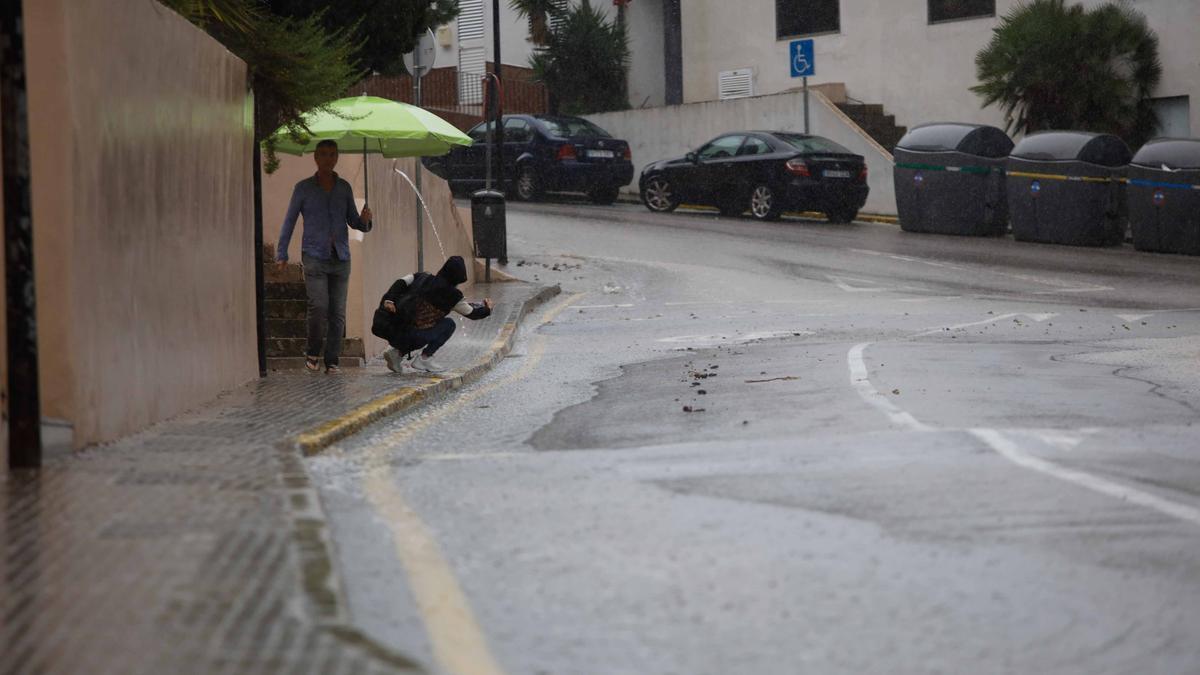 Imágenes de la lluvia en Ibiza