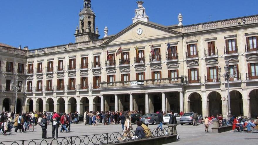 La cèntrica plaça d&#039;Espanya de Vitòria.