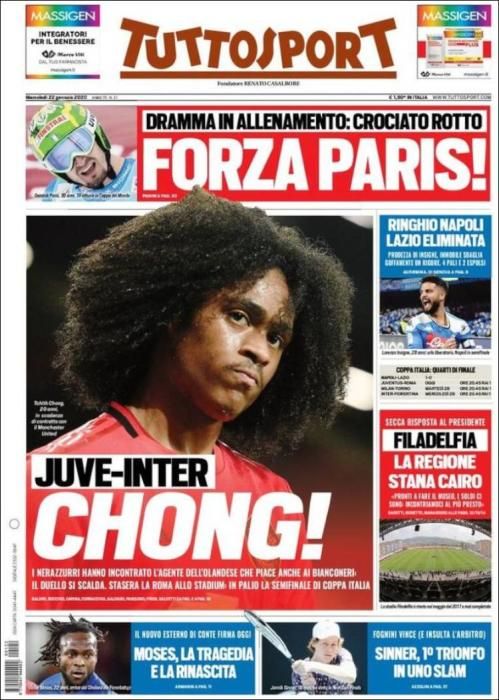 Portada TUTTOSPORT miércoles 22 enero 2020