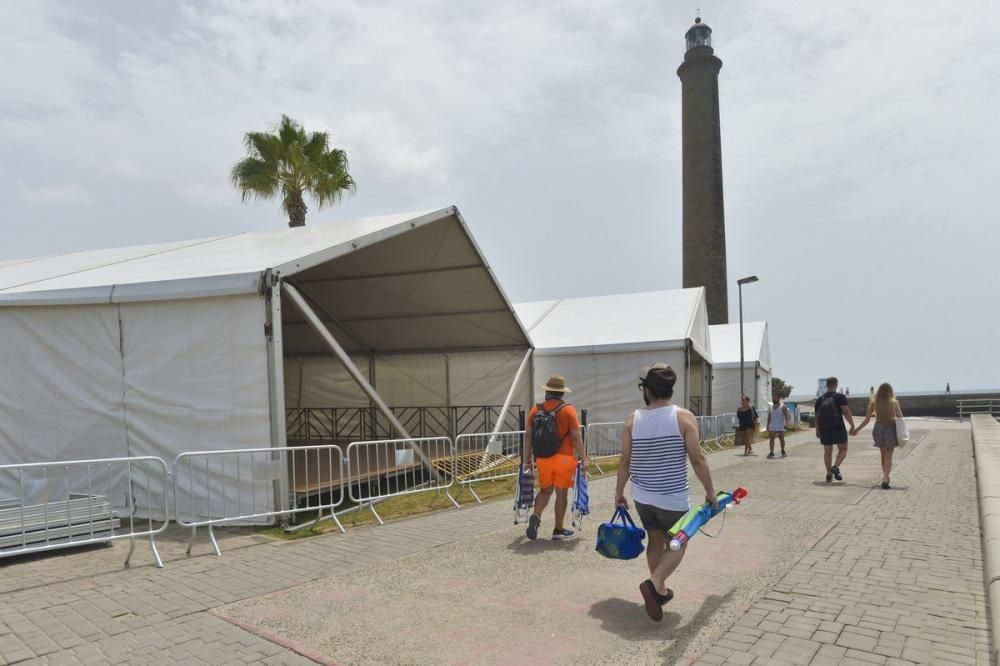 Jornada de sábado en Playa del Inglés (01/08/2020)