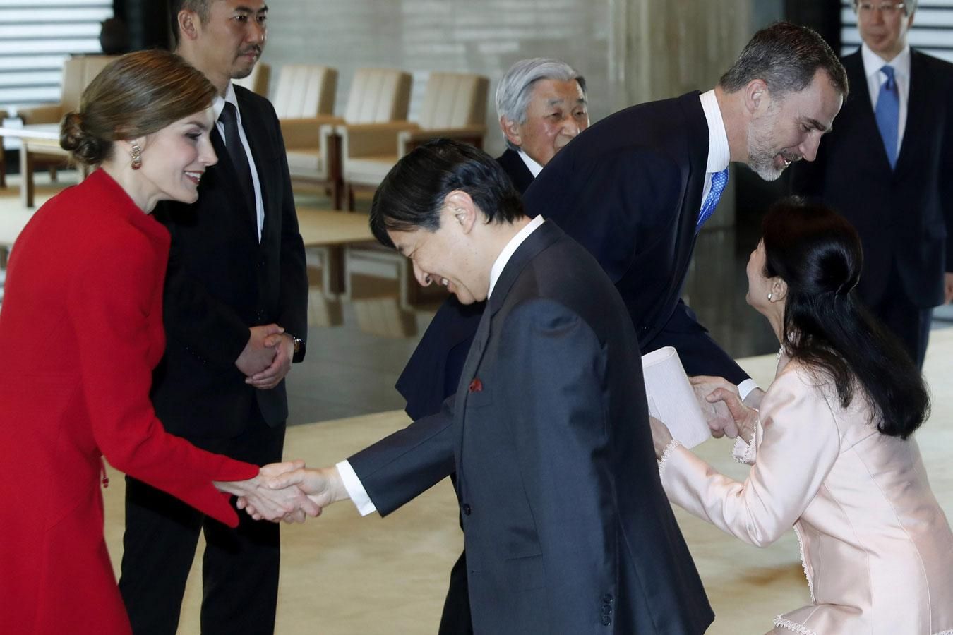 Letizia Ortiz de Felipe Varela junto a los herederos de Japón