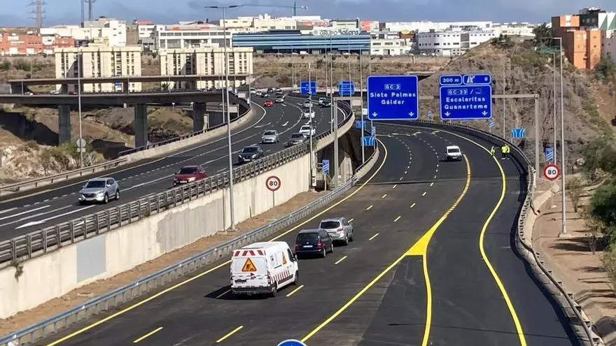 El viaducto del Guiniguada reabre este sábado al mediodía en sentido norte tras adelantarse de nuevo las obras