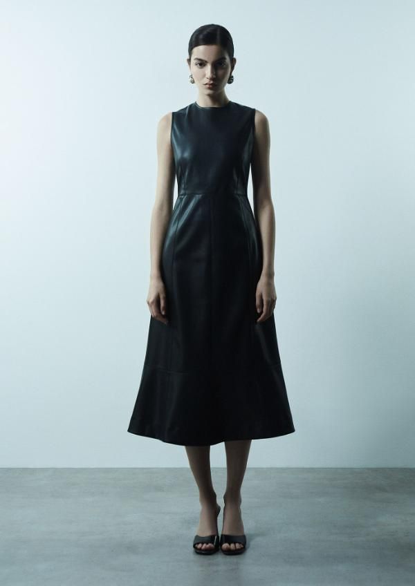 VESTIDO MIDI EFECTO PIEL