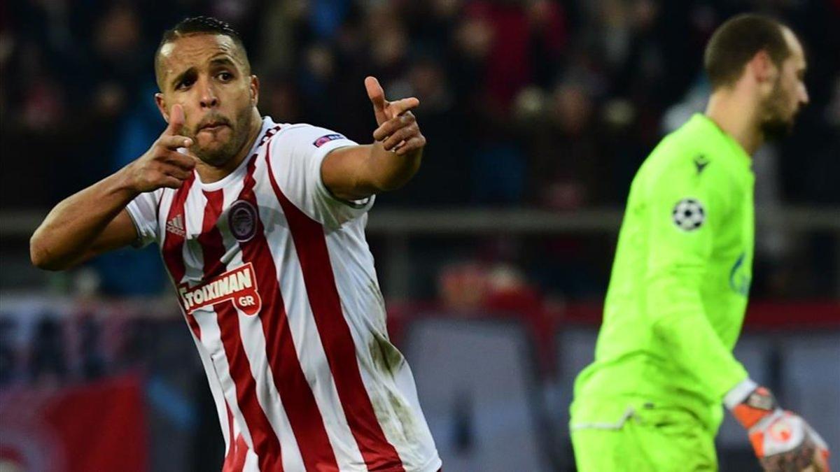 El-Arabi, referencia del Olympiakos, en una imagen de archivo.