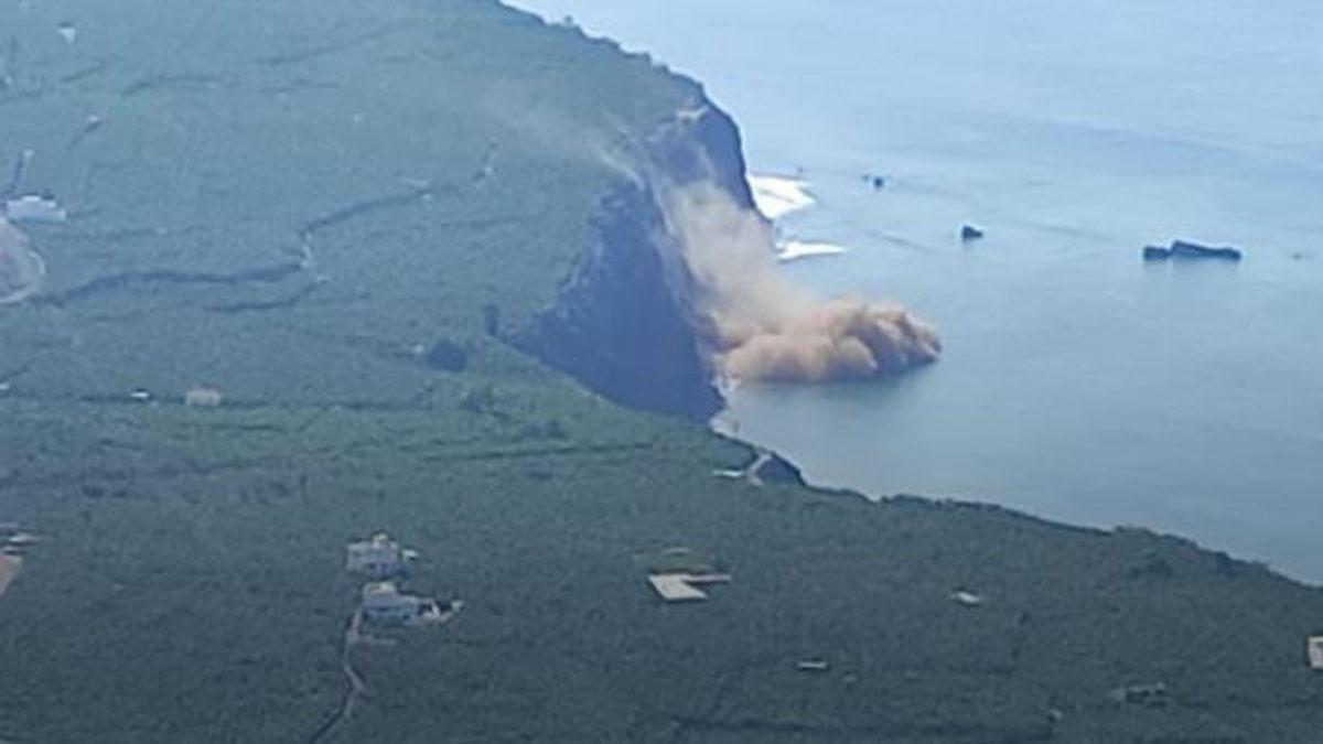 Desprendimiento en la costa de Tazacorte, al oeste de La Palma