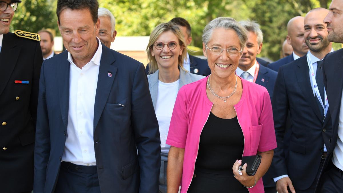 French PM Bornes visits Medef summer conference