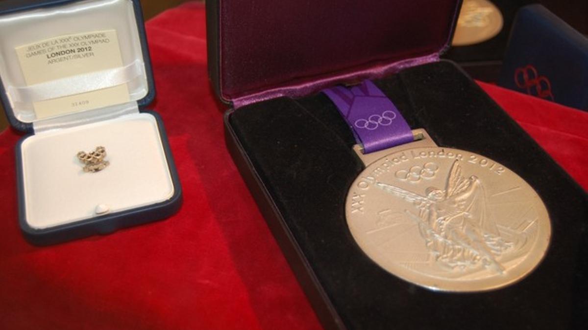 Una de las medallas de plata que Belmonte logró en los Juegos Olímpicos de Londres 2012.