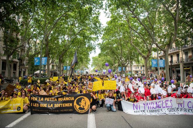 Manifestación de profesores en Barcelona