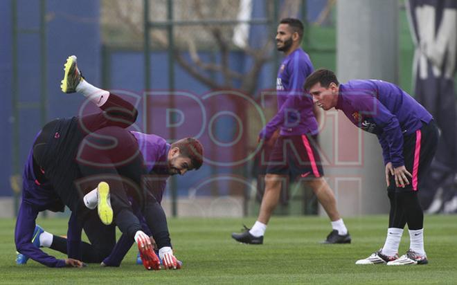 Entreno del FC Barcelona antes del clásico