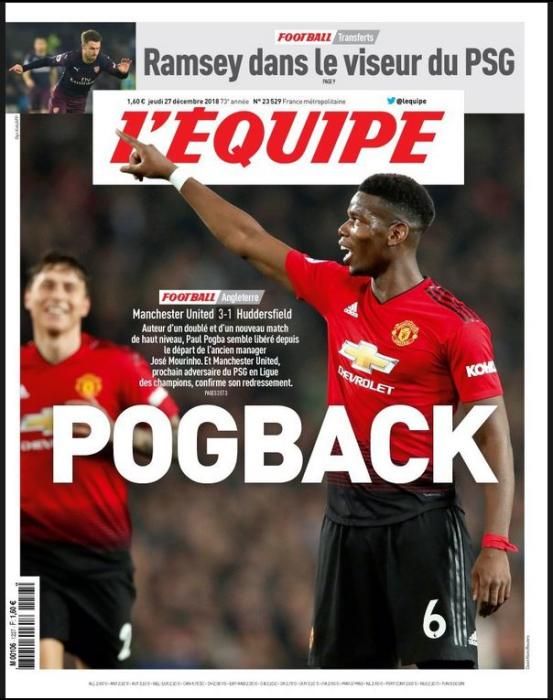 Portada L'ÉQUIPE jueves 27 diciembre 2018