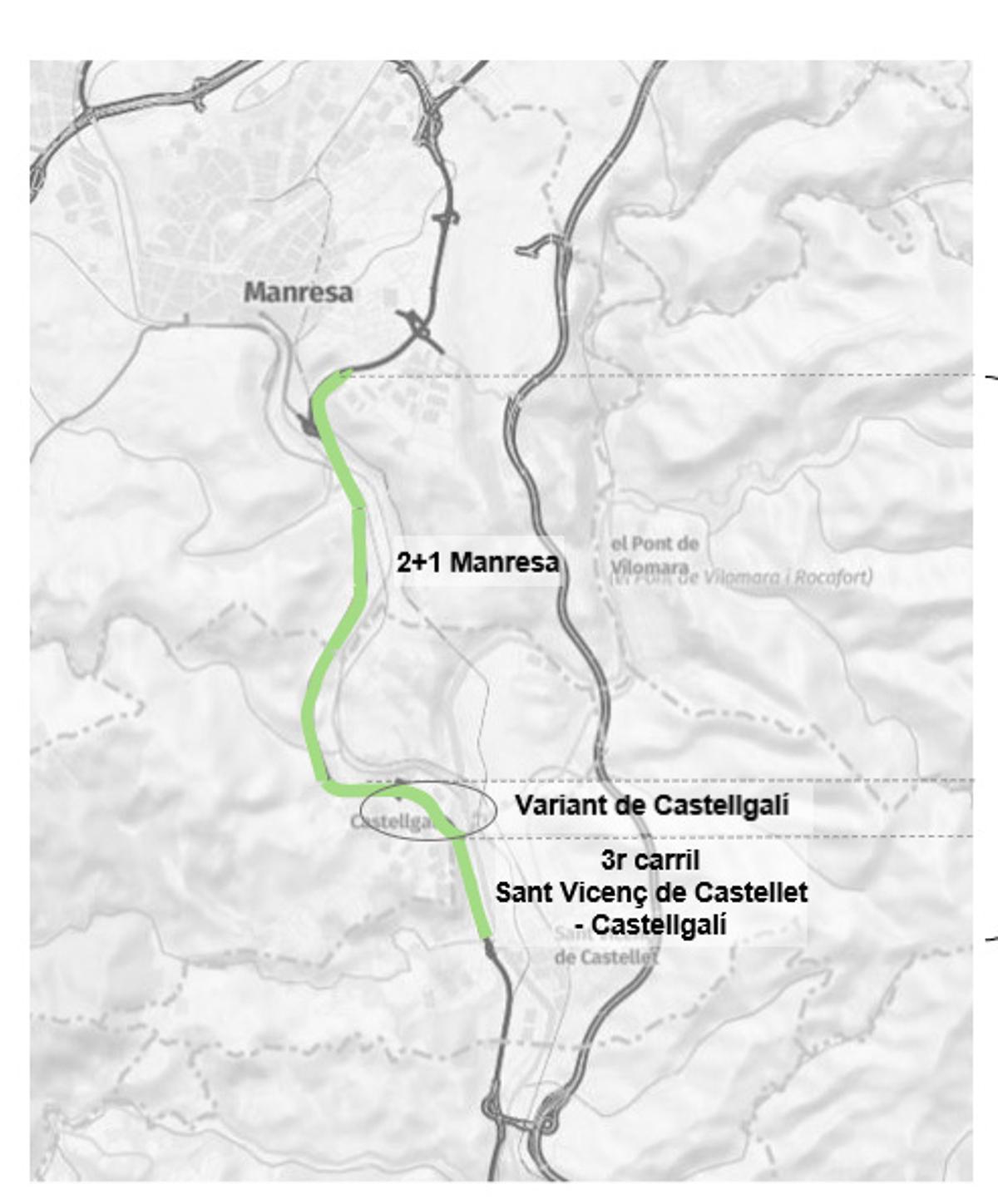 Projecte per reduir les congestions de trànsit a la C-55 entre Sant Vicenç de Castellet i Manresa