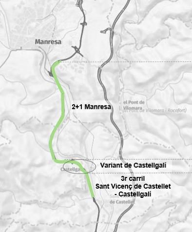 Projecte per reduir les congestions de trànsit a la C-55 entre Sant Vicenç de Castellet i Manresa